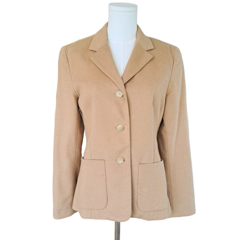 Chaiken and Capone Vintage 90s Camel Wool Cashmere Blazer Jacket Coat Size 2